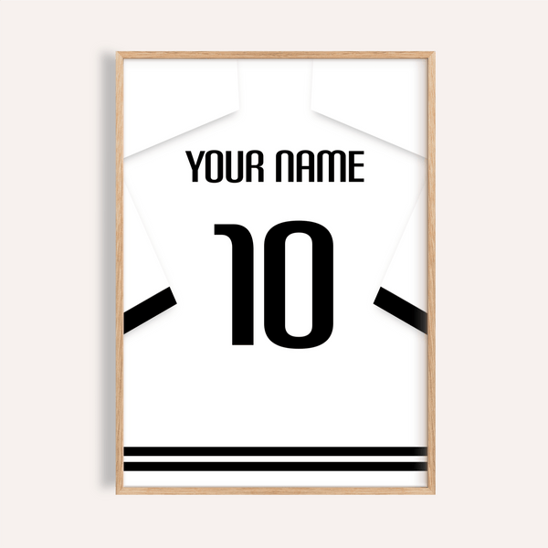 Fulham  Football Shirt Poster hanging above minimalist desk