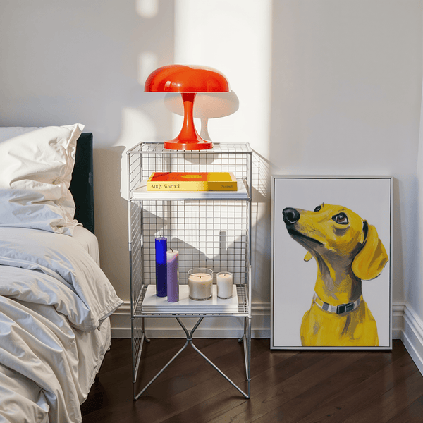 Dachshund Dog Print featuring yellow shades, perfect bedroom print