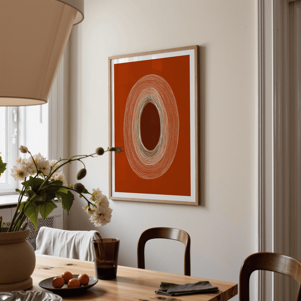 Abstract Line Drawing Poster highlighting central void and fine lines