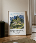 Dining room styled with Machu Picchu Art Print and neutral décor accents