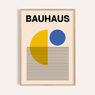 Geometric Lines Art wall art in Yellow and Blue for living room