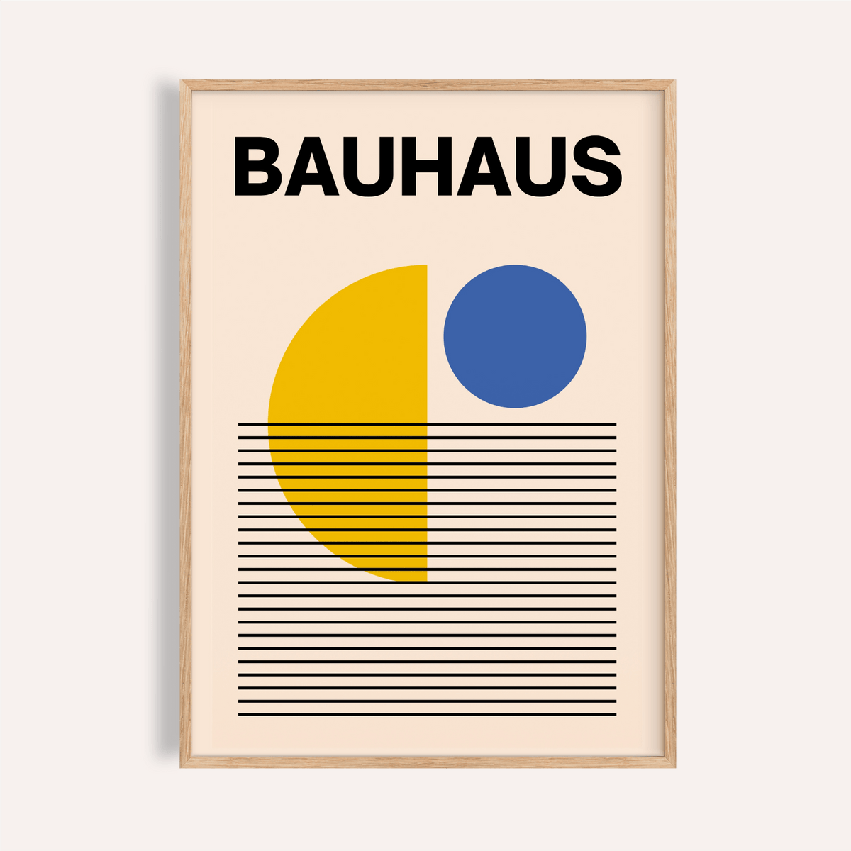 Geometric Lines Art wall art in Yellow and Blue for living room