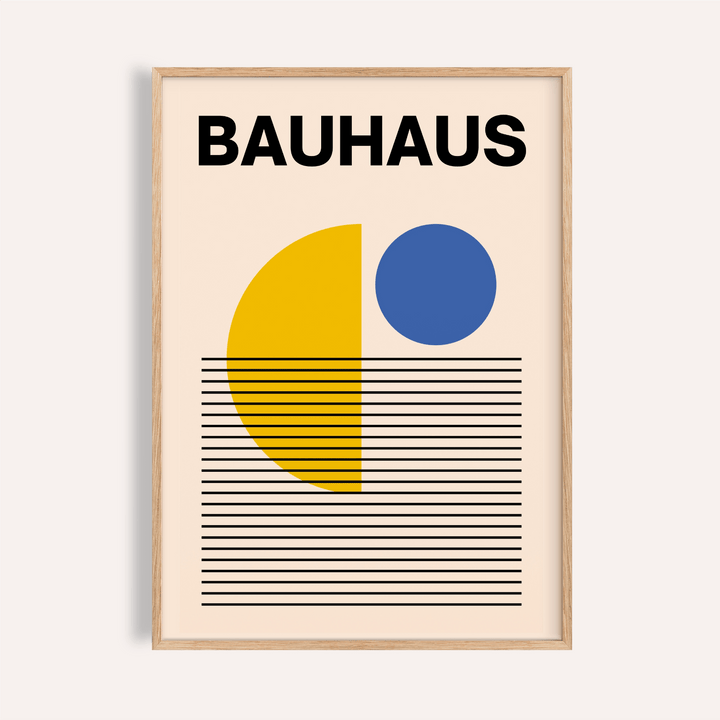 Geometric Lines Art wall art in Yellow and Blue for living room