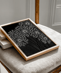 Monochrome Dandelions Wall Art for modern dining room poster