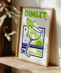 Living room Gimlet Cocktail Poster in green and blue wall art