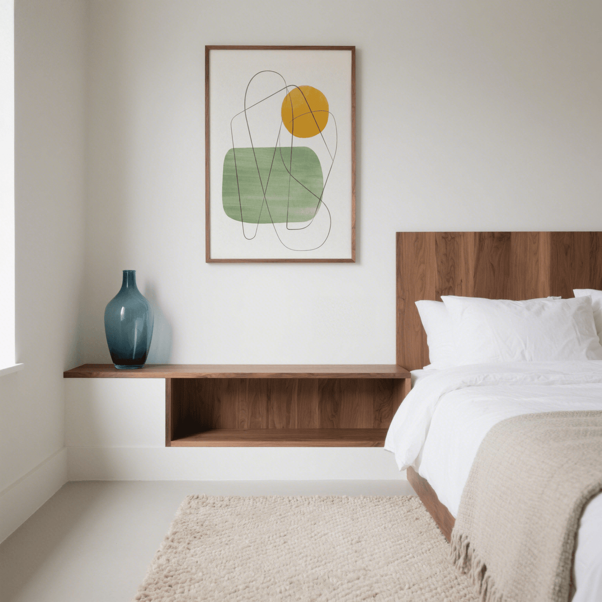 Simple Minimalist Wall Art abstract poster with green and yellow for office wall art