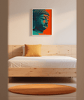 Buddha Wall Art spiritual poster for blue/red themed study