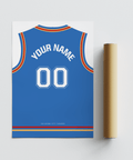 Graphic Oklahoma City Thunder Basketball Jersey Poster featuring jersey silhouette and bottom team text
