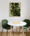 Avocado Wall Art Print botanical design, green and beige colors for modern dining space