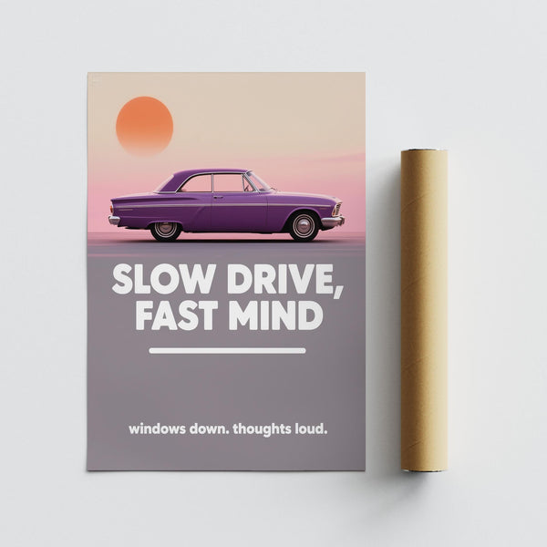 Midcentury modern feeling in this clean, graphic Vintage Car Wall Art print.