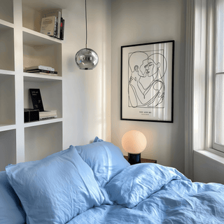 Black and White Abstract Figures wall art for stylish bedroom accent