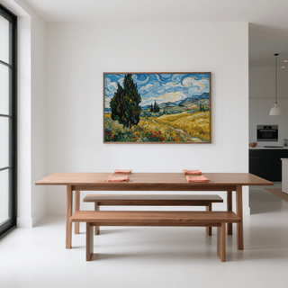Colorful Nature Poster featuring multicolored fields, bedroom print