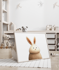 Cute Rabbit Wall Art featuring White background suited for toddler playroom wall art