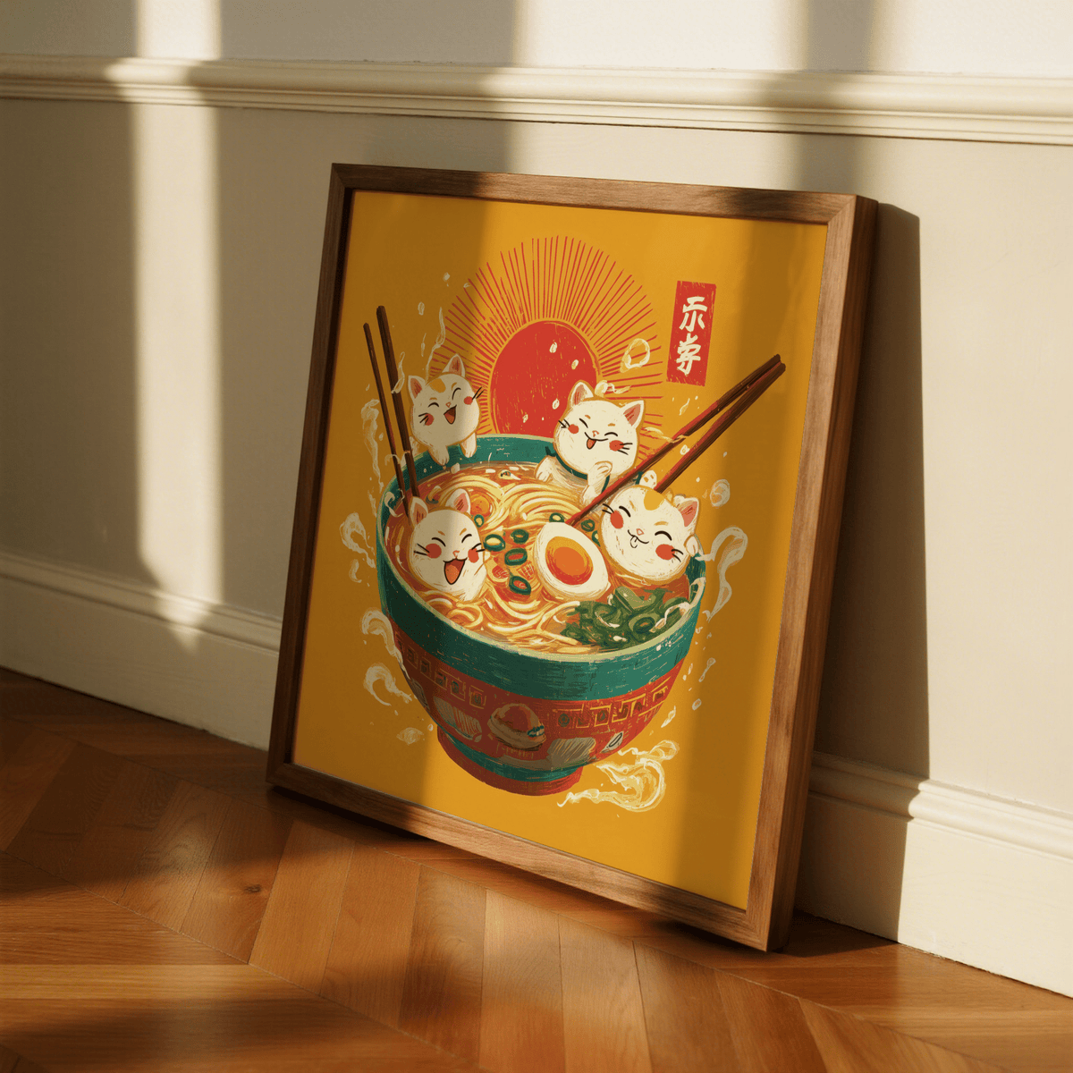 Cute Cat Print poster to add charm to children's playroom wall