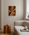 Burnt Orange Abstract Art print with earthy tones for bedroom decor
