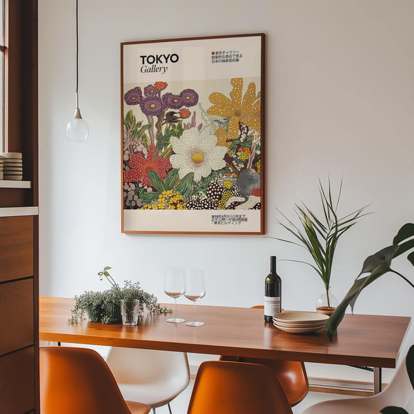 Large Japanese flower painting for contemporary interiors