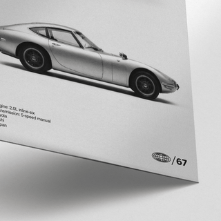 Vintage Car Art Print in White tones, great for automotive-themed rooms