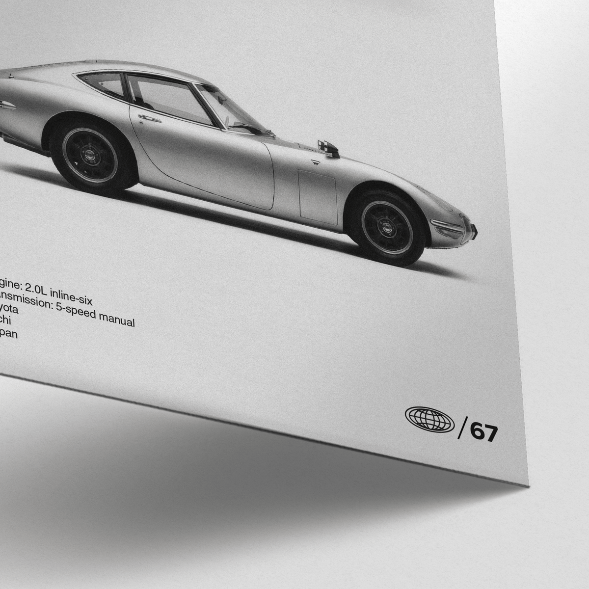 Vintage Car Art Print in White tones, great for automotive-themed rooms