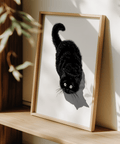 Elegant Black Cat Print for stylish entryway in White tones