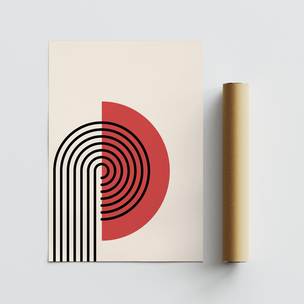 Abstract Modern Print black red bedroom poster wall art product