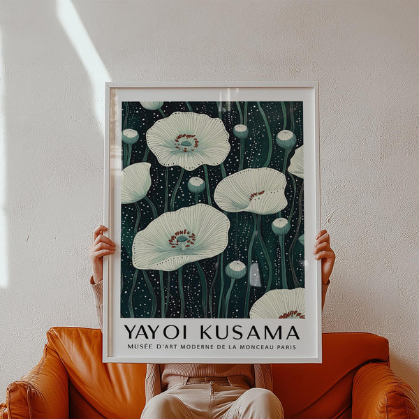 Poppy Prints illustration with clean botanical forms and subtle movement.