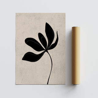 Minimalist Botanical Wall Art featuring beige and black, ideal for hallway wall art