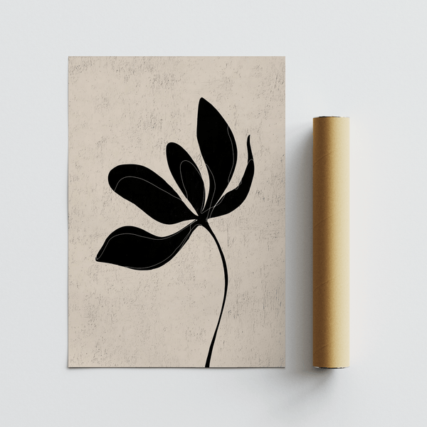 Minimalist Botanical Wall Art featuring beige and black, ideal for hallway wall art