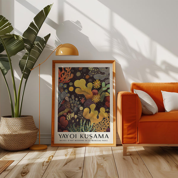 Sea life art in a modern abstract interpretation of ocean elements.