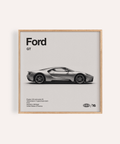 Ford GT Wall Art in Black and White for a living room as a poster