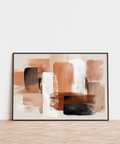 Modern Terracotta Color Art print in Beige and White for office