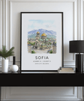 Sofia City Art Print with cathedral illustration, birds, and “SOFIA-CITY | BULGARIA” text