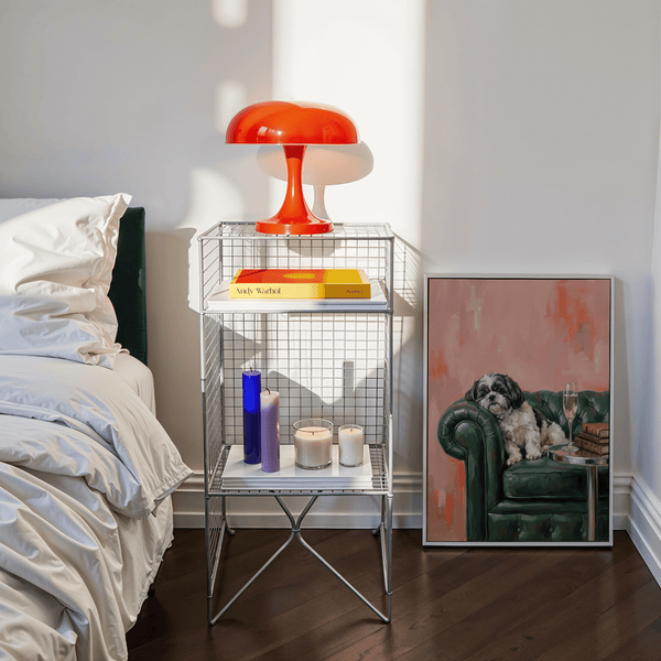 Shih Tzu Dog Print art print with Green and White, ideal for nursery decor