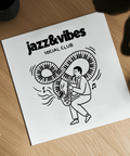 Modern Jazz Social Club Art Print in Black and White, ideal for studios