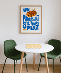 Pain Au Chocolat Print highlighted with Orange accents, dining area art print