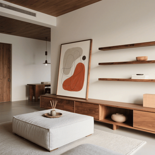 Simple Abstract Art Green and Yellow tones for home office print