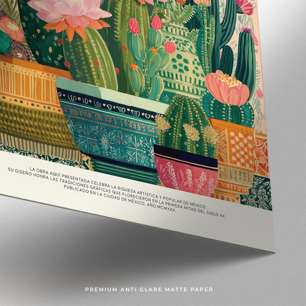 Botanical-themed Mexican wall art for living room decor with cultural charm.