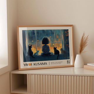 statement cat wall decor featuring glowing window art