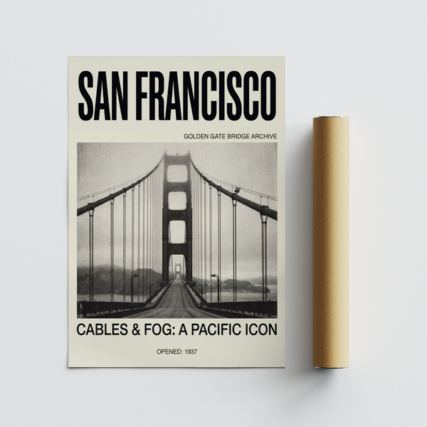 Central perspective city landmark graphic suited for gallery walls