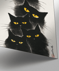 Black Cat Poster art print for kid's room in black and gray styling