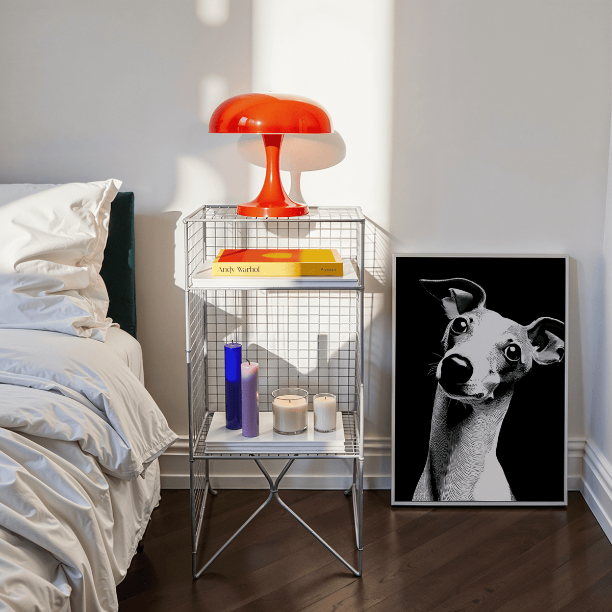 Dog Art Print elegant black white for entryway decor