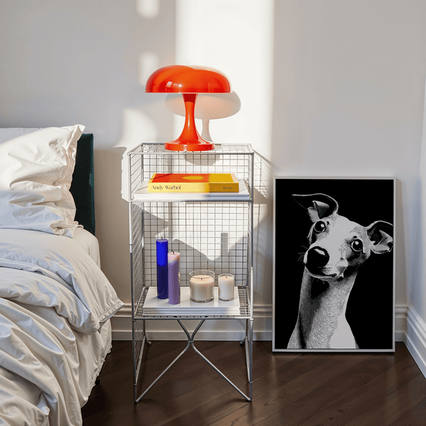 Dog Art Print elegant black white for entryway decor