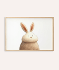 Cute Rabbit Wall Art in Beige and White for nursery wall art print