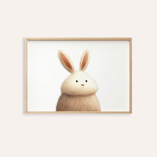 Cute Rabbit Wall Art in Beige and White for nursery wall art print