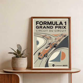 Detailed crop highlighting blurred trailing cars and geometric corner shapes