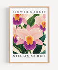 William Morris Orchid floral wall art with classic design
