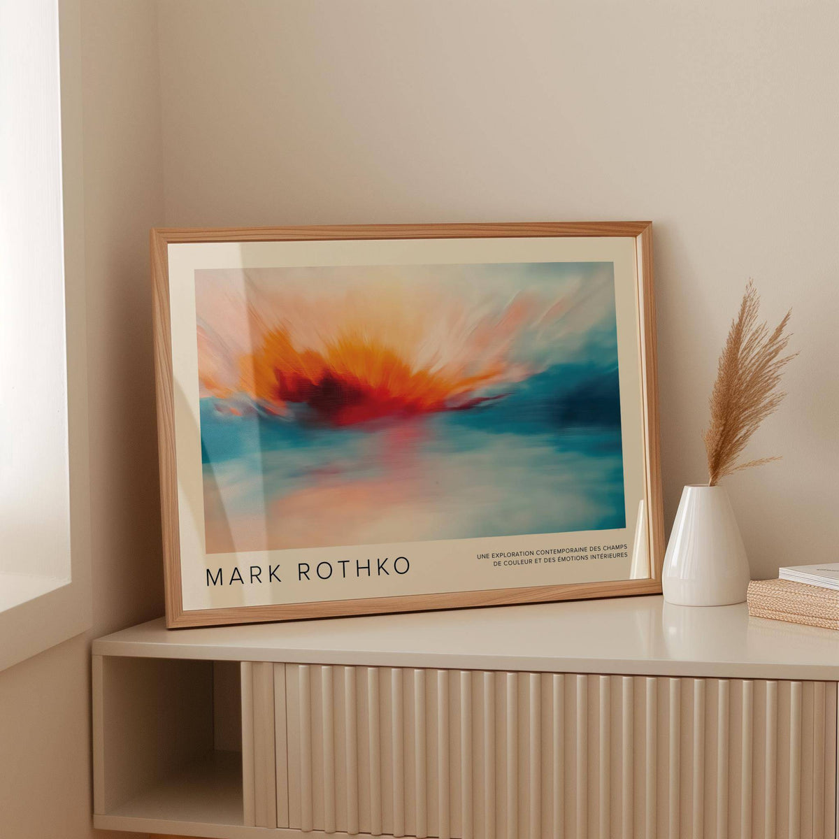 Unique sea scape wall art with bold artistic contrast