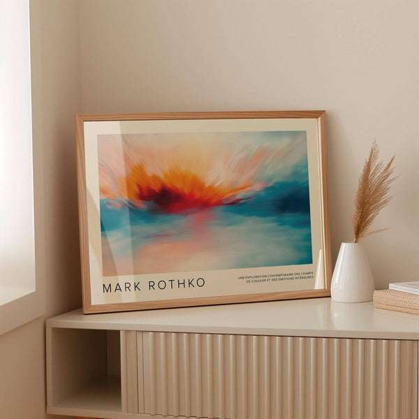 Unique sea scape wall art with bold artistic contrast