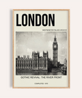 London architecture wall art poster with Westminster Palace and Big Ben