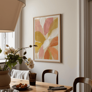 Floral Watercolor Art Print featuring a simplified bloom with translucent watercolor layers