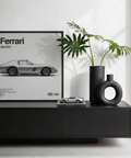 Ferrari Wall Art poster showing 250 GTO for entryway in black, white, gray